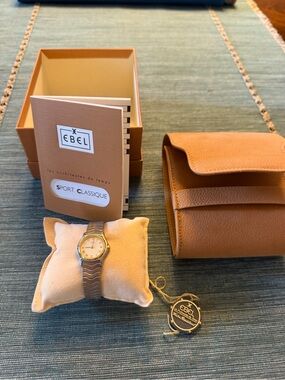 Ladies EBEL Stainless/18K Gold watch Sport Classique wave pattern- new battery